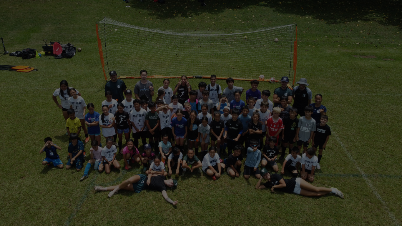 A photo of all Footy Lab players at a camp