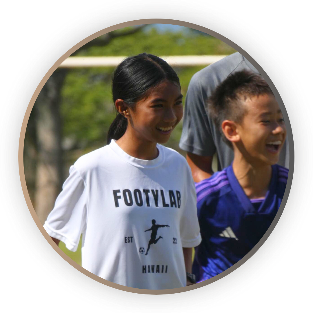 Jo's daughter posing for a photo at The Footy Lab camp